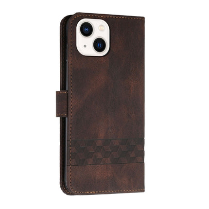 Cubic Skin Feel Flip Leather Phone Case For iPhone 13 mini(Brown)-garmade.com
