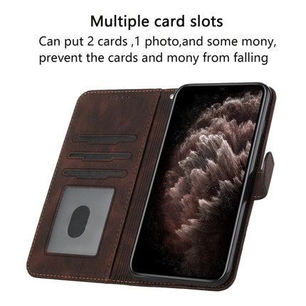 Cubic Skin Feel Flip Leather Phone Case For iPhone 13 mini(Brown)-garmade.com