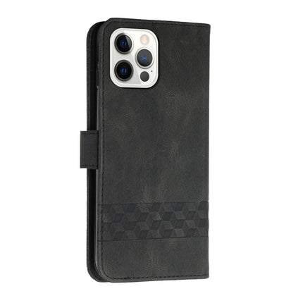 Cubic Skin Feel Flip Leather Phone Case For iPhone 13 Pro(Black)-garmade.com