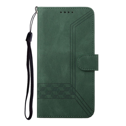 Cubic Skin Feel Flip Leather Phone Case For iPhone 13 Pro(Green)-garmade.com