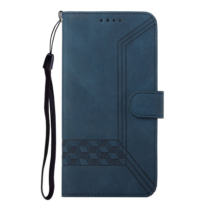 Cubic Skin Feel Flip Leather Phone Case For iPhone 13 Pro(Blue)-garmade.com