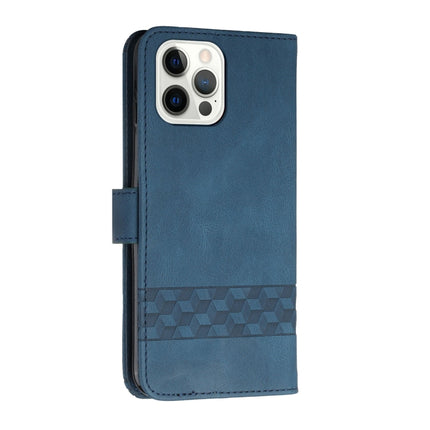 Cubic Skin Feel Flip Leather Phone Case For iPhone 13 Pro(Blue)-garmade.com