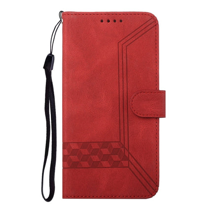 Cubic Skin Feel Flip Leather Phone Case For iPhone 13 Pro(Red)-garmade.com