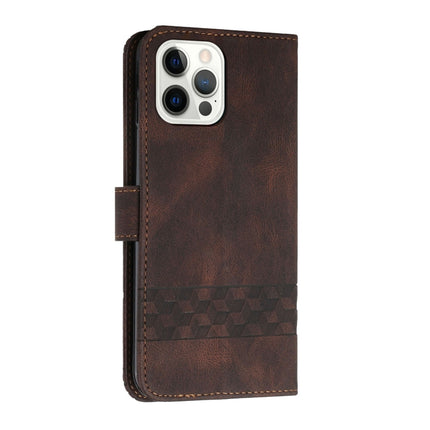 Cubic Skin Feel Flip Leather Phone Case For iPhone 13 Pro(Brown)-garmade.com
