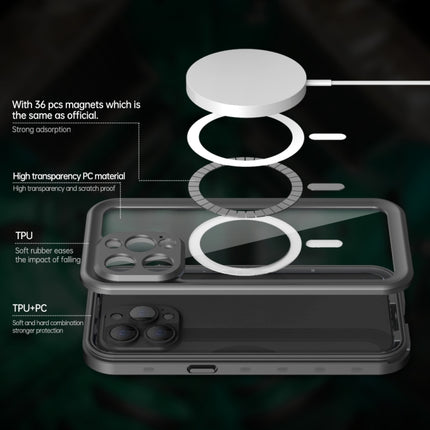 PC + TPU + PET Shockproof Magsafe Waterproof Phone Case For iPhone 13 Pro(Black)-garmade.com