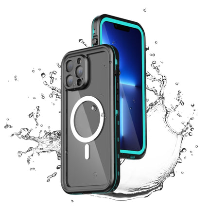 PC + TPU + PET Shockproof Magsafe Waterproof Phone Case For iPhone 13 Pro(Grass Blue)-garmade.com