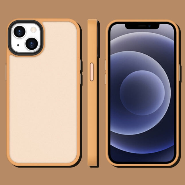 Translucent Frosted Shockproof Phone Case For iPhone 13 Pro(Brass)-garmade.com