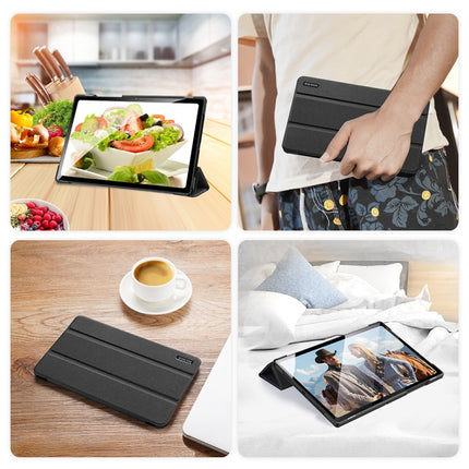 For Samsung Galaxy Tab A8 2021 DUX DUCIS Domo Series Cloth Texture Flip Leather Case(Black)-garmade.com
