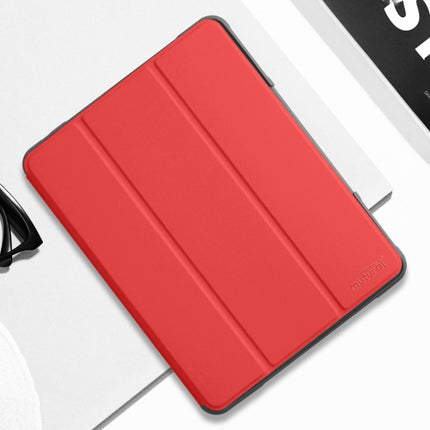 For iPad 10.2 Mutural Horizontal Flip PC + TPU + PU Leather Case with Holder & Pen Slot(Red)-garmade.com