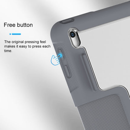 For iPad 10.2 Mutural Horizontal Flip PC + TPU + PU Leather Case with Holder & Pen Slot(Blue)-garmade.com