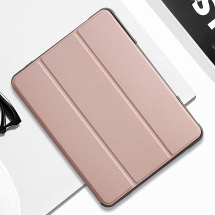 For iPad 10.2 Mutural Horizontal Flip PC + TPU + PU Leather Case with Holder & Pen Slot(Rose Gold)-garmade.com