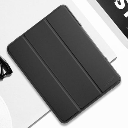 For iPad 9.7 Mutural Horizontal Flip PC + TPU + PU Leather Case with Holder & Pen Slot(Black)-garmade.com