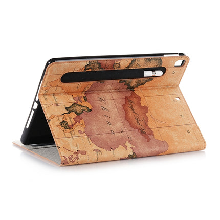 For iPad 10.2 / 10.5 Map Texture Horizontal Flip Leather Case with Holder & Card Slots & Wallet, Random Texture Delivery(Brown)-garmade.com
