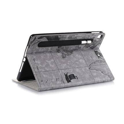 For iPad 10.2 / 10.5 Map Texture Horizontal Flip Leather Case with Holder & Card Slots & Wallet, Random Texture Delivery(Grey)-garmade.com