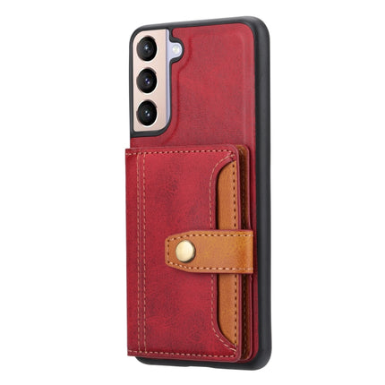 For Samsung Galaxy S22+ 5G Calfskin Color Matching TPU + PU Phone Case(Red)-garmade.com