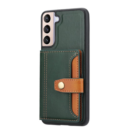 For Samsung Galaxy S22+ 5G Calfskin Color Matching TPU + PU Phone Case(Green)-garmade.com