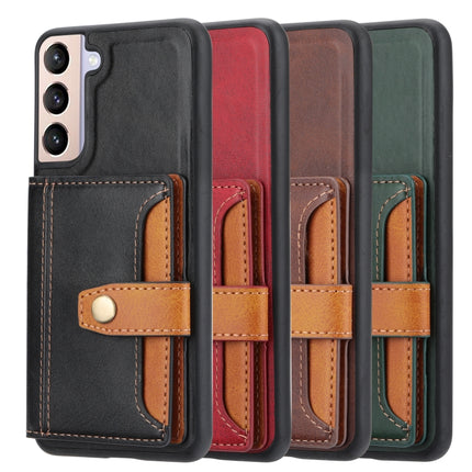 For Samsung Galaxy S22 5G Calfskin Color Matching TPU + PU Phone Case(Green)-garmade.com