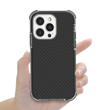 Carbon Fiber Texture Four-corner Shockproof Phone Case For iPhone 13 Pro(Black)-garmade.com