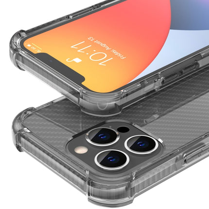 Carbon Fiber Texture Four-corner Shockproof Phone Case For iPhone 13 Pro(Black)-garmade.com