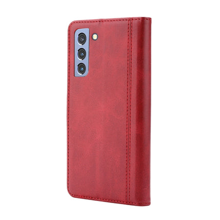 For Samsung Galaxy S22+ 5G Calf Texture Double Fold Leather Phone Case(Red)-garmade.com