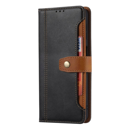 For Samsung Galaxy S22+ 5G Calf Texture Double Fold Leather Phone Case(Black)-garmade.com