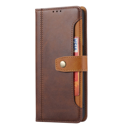 For Samsung Galaxy S22+ 5G Calf Texture Double Fold Leather Phone Case(Brown)-garmade.com