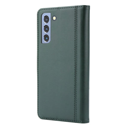 For Samsung Galaxy S22+ 5G Calf Texture Double Fold Leather Phone Case(Green)-garmade.com