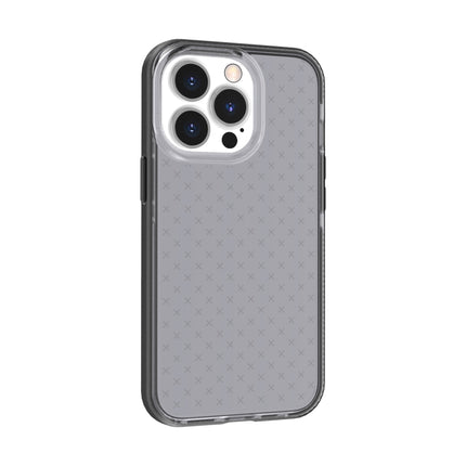 Grid Pattern Shockproof Transparent TPU Phone Case For iPhone 13 Pro(Black)-garmade.com