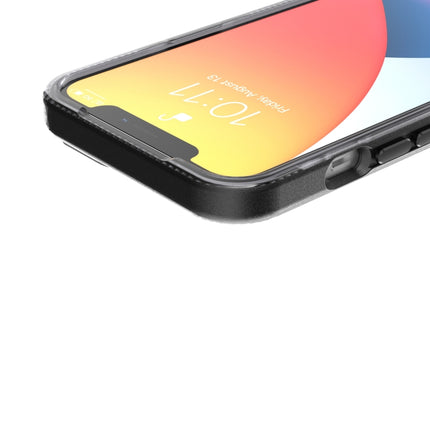 Grid Pattern Shockproof Transparent TPU Phone Case For iPhone 13 Pro(Black)-garmade.com