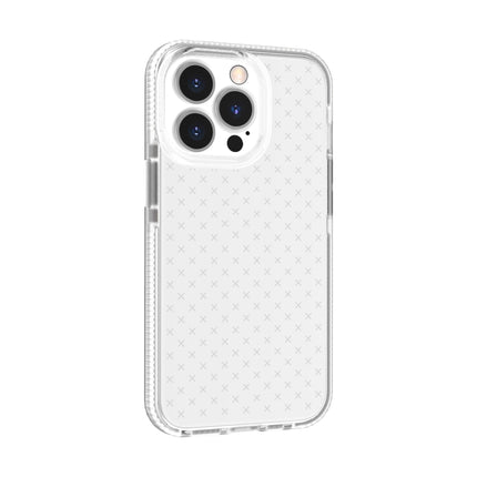 Grid Pattern Shockproof Transparent TPU Phone Case For iPhone 13 Pro(White)-garmade.com