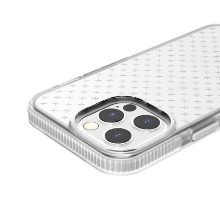 Grid Pattern Shockproof Transparent TPU Phone Case For iPhone 13 Pro(White)-garmade.com