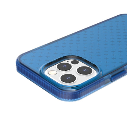 Grid Pattern Shockproof Transparent TPU Phone Case For iPhone 13 Pro(Blue)-garmade.com
