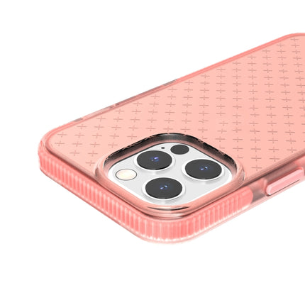 Grid Pattern Shockproof Transparent TPU Phone Case For iPhone 13 Pro(Pink)-garmade.com