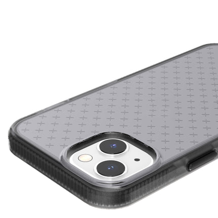 Grid Pattern Shockproof Transparent TPU Phone Case For iPhone 13 mini(Black)-garmade.com