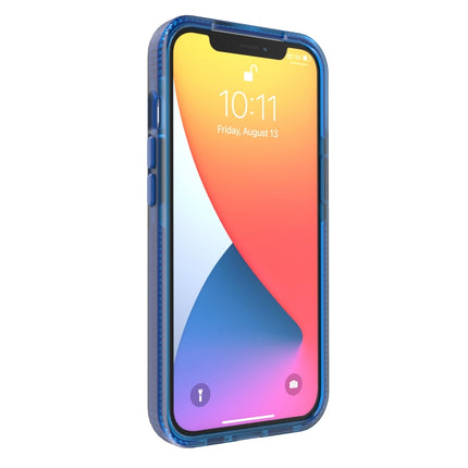Grid Pattern Shockproof Transparent TPU Phone Case For iPhone 13 mini(Blue)-garmade.com