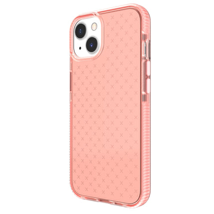 Grid Pattern Shockproof Transparent TPU Phone Case For iPhone 13 mini(Pink)-garmade.com
