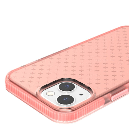 Grid Pattern Shockproof Transparent TPU Phone Case For iPhone 13 mini(Pink)-garmade.com