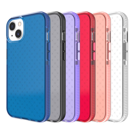 Grid Pattern Shockproof Transparent TPU Phone Case For iPhone 13 mini(Pink)-garmade.com