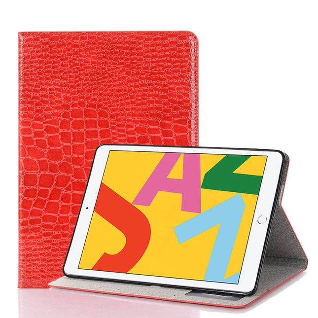 For iPad 10.2 / 10.5 Crocodile Texture Horizontal Flip Leather Case with Holder & Card Slots & Wallet(Red)-garmade.com
