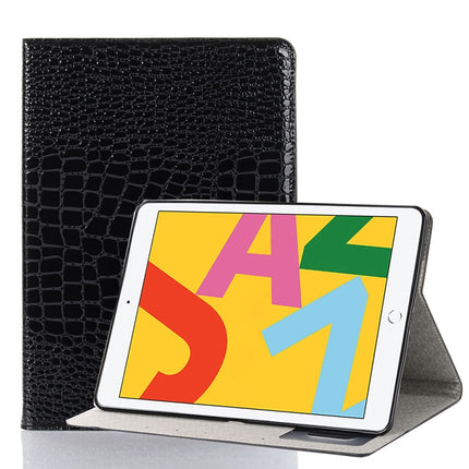 For iPad 10.2 / 10.5 Crocodile Texture Horizontal Flip Leather Case with Holder & Card Slots & Wallet(Black)-garmade.com