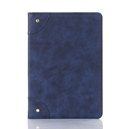 For iPad 10.2 / 10.5 Retro Book Style Horizontal Flip Leather Case with Holder & Card Slots & Wallet(Dark Blue)-garmade.com