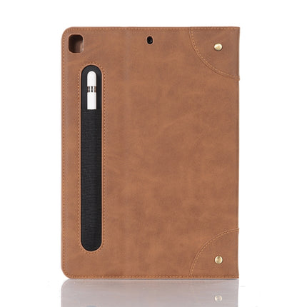 For iPad 10.2 / 10.5 Retro Book Style Horizontal Flip Leather Case with Holder & Card Slots & Wallet(Brown)-garmade.com