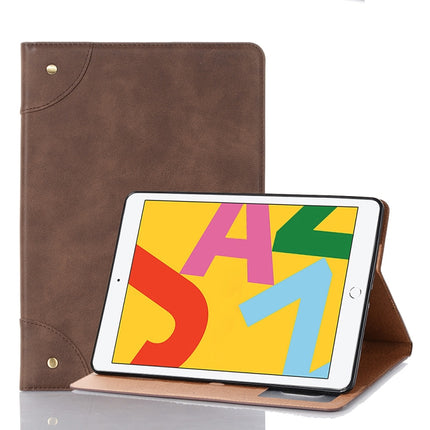 For iPad 10.2 / 10.5 Retro Book Style Horizontal Flip Leather Case with Holder & Card Slots & Wallet(Coffee)-garmade.com