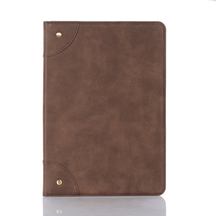 For iPad 10.2 / 10.5 Retro Book Style Horizontal Flip Leather Case with Holder & Card Slots & Wallet(Coffee)-garmade.com
