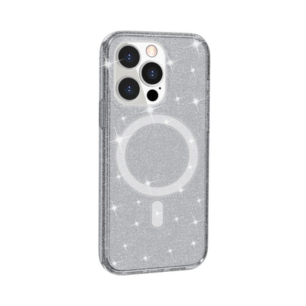 Terminator Style Glitter Powder MagSafe Magnetic Phone Case For iPhone 13 Pro(Grey)-garmade.com
