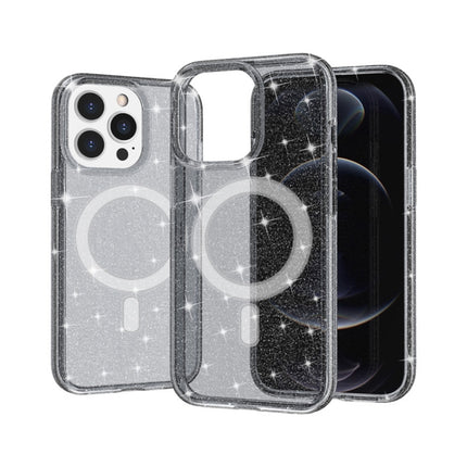 Terminator Style Glitter Powder MagSafe Magnetic Phone Case For iPhone 13 Pro(Grey)-garmade.com