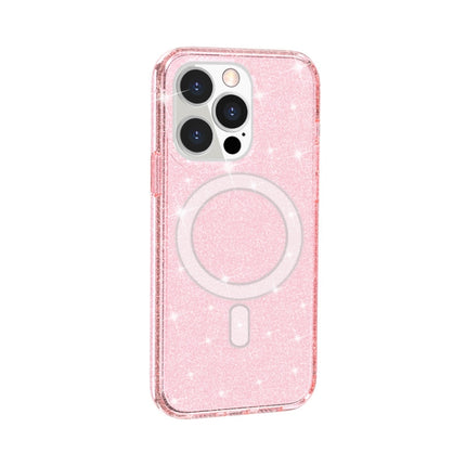 Terminator Style Glitter Powder MagSafe Magnetic Phone Case For iPhone 13 Pro(Pink)-garmade.com