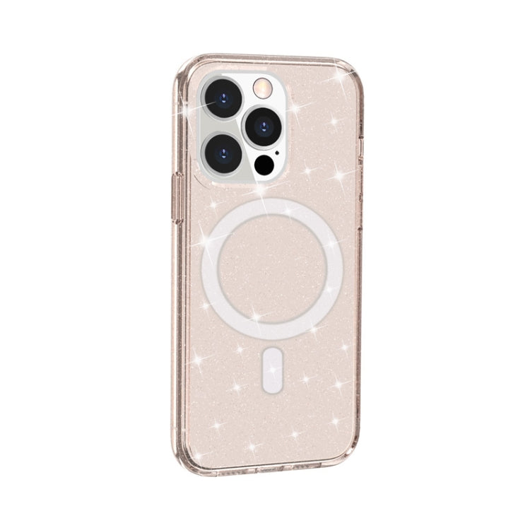 Terminator Style Glitter Powder MagSafe Magnetic Phone Case For iPhone 13 Pro(Gold)-garmade.com