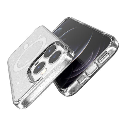 Terminator Style Glitter Powder MagSafe Magnetic Phone Case For iPhone 13 Pro(White)-garmade.com