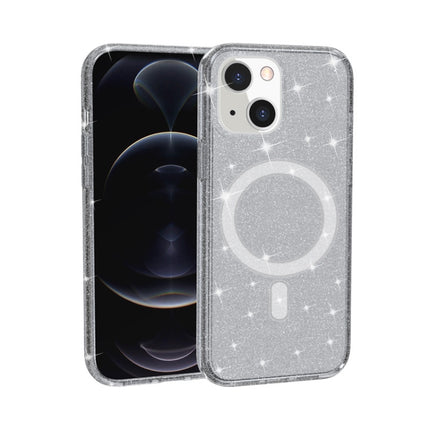 Terminator Style Glitter Powder MagSafe Magnetic Phone Case For iPhone 13 mini(Grey)-garmade.com